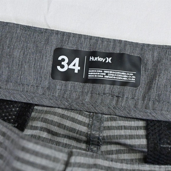 Hurley 34 x 10" Gray Stripe Phantom Hybrid Golf Casual Shorts - Picture 3 of 5